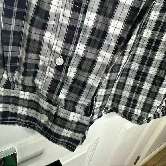 George Classics Button-Down Shirt Plaid Black & White Size Extra Large - Picture 14 of 16
